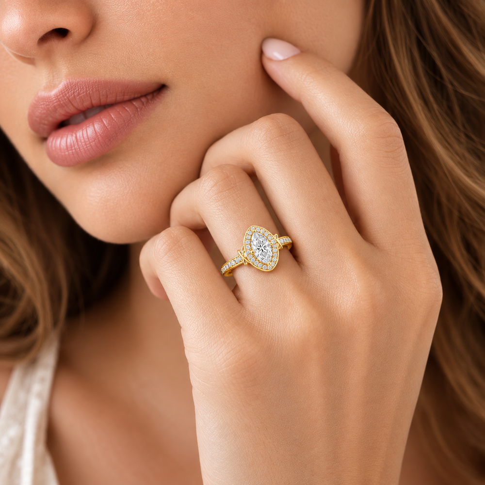 Whisper of Love Ring with Halo Setting