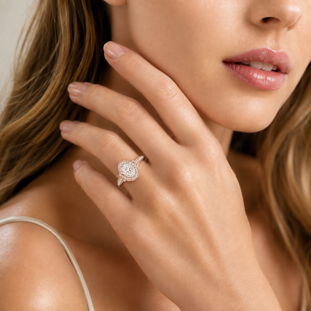 Whisper of Love Ring with Halo Setting