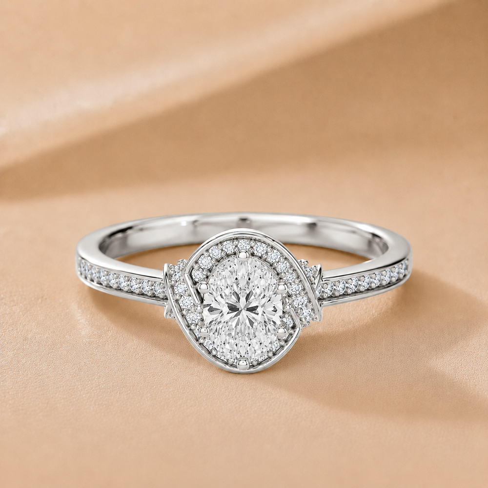 Whisper of Love Ring with Halo Setting