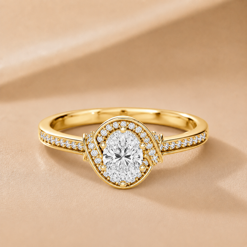 Whisper of Love Ring with Halo Setting