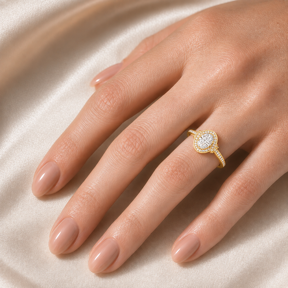 Whisper of Love Ring with Halo Setting