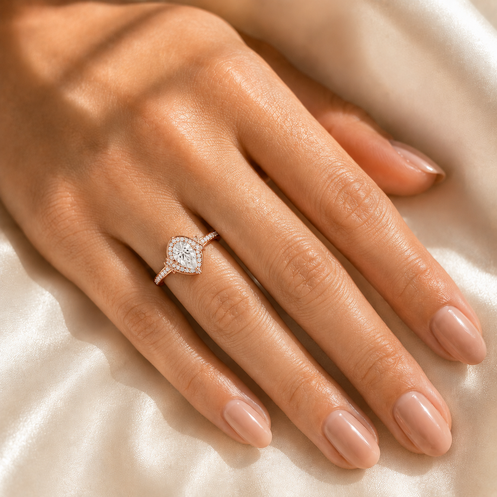 Whisper of Love Ring with Halo Setting