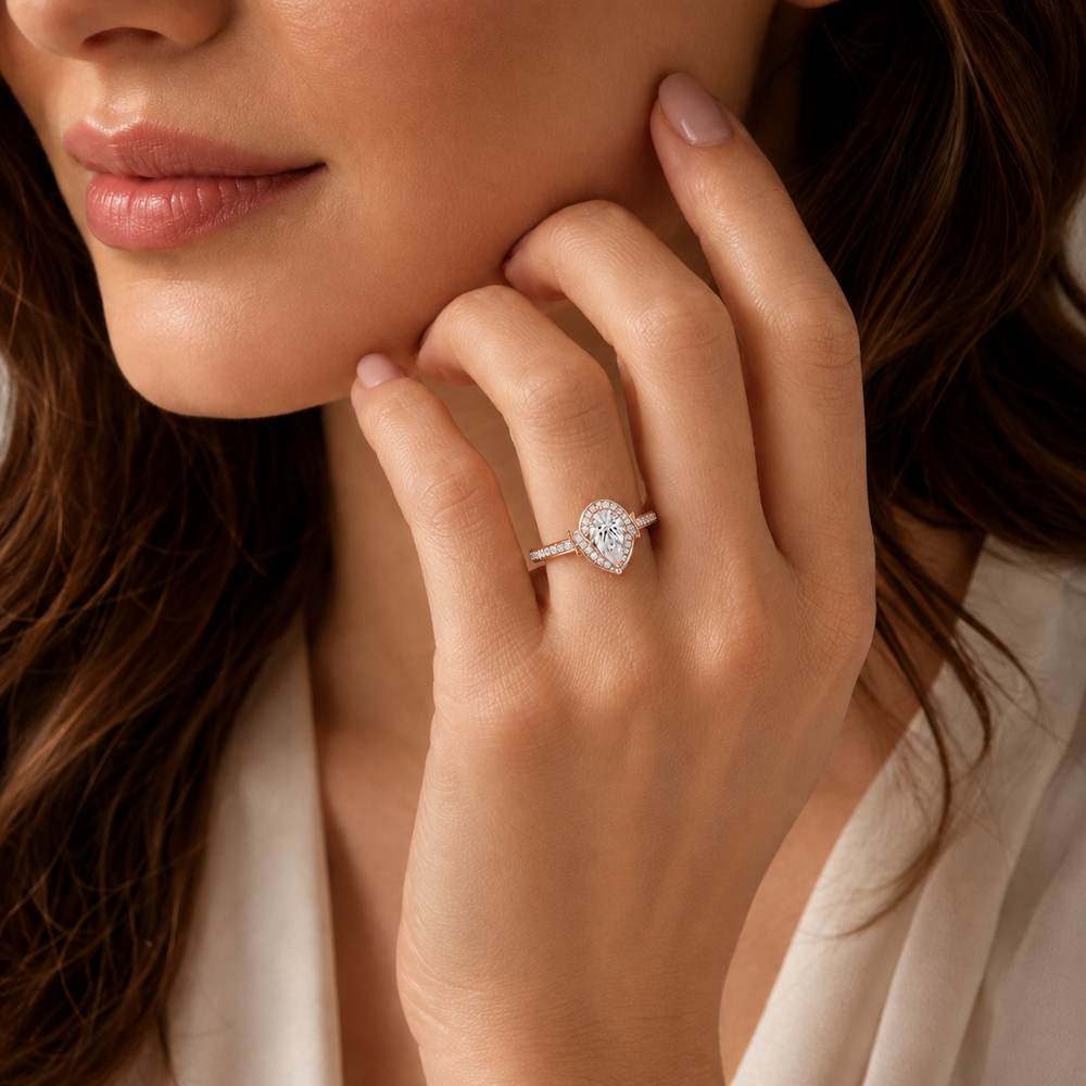 Whisper of Love Ring with Halo Setting