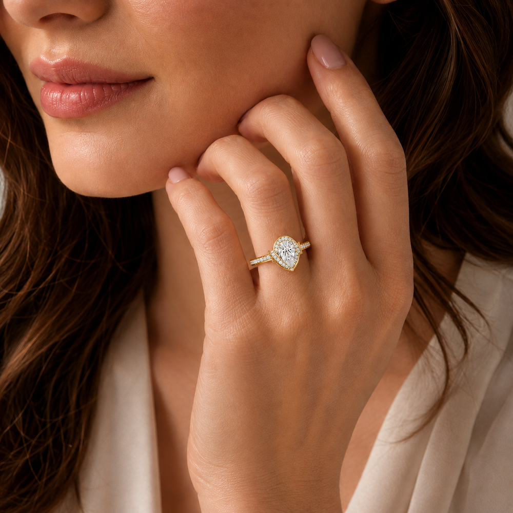 Whisper of Love Ring with Halo Setting