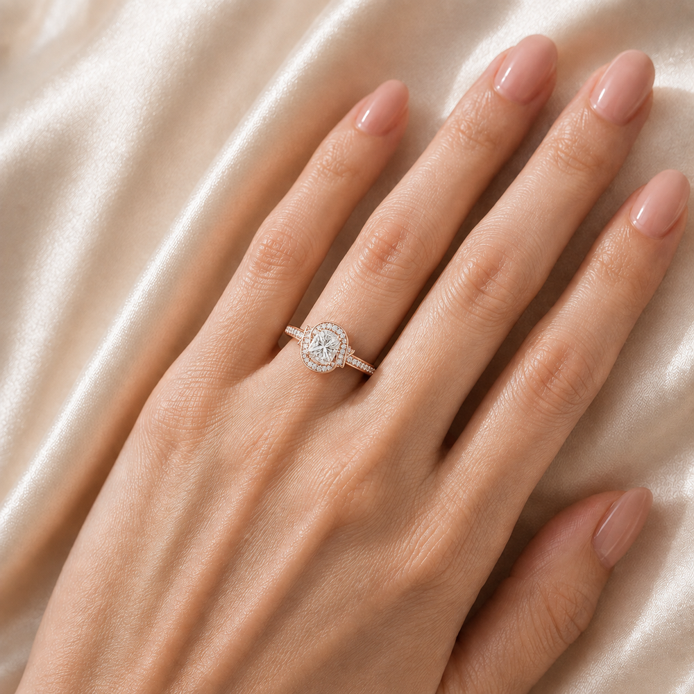 Whisper of Love Ring with Halo Setting