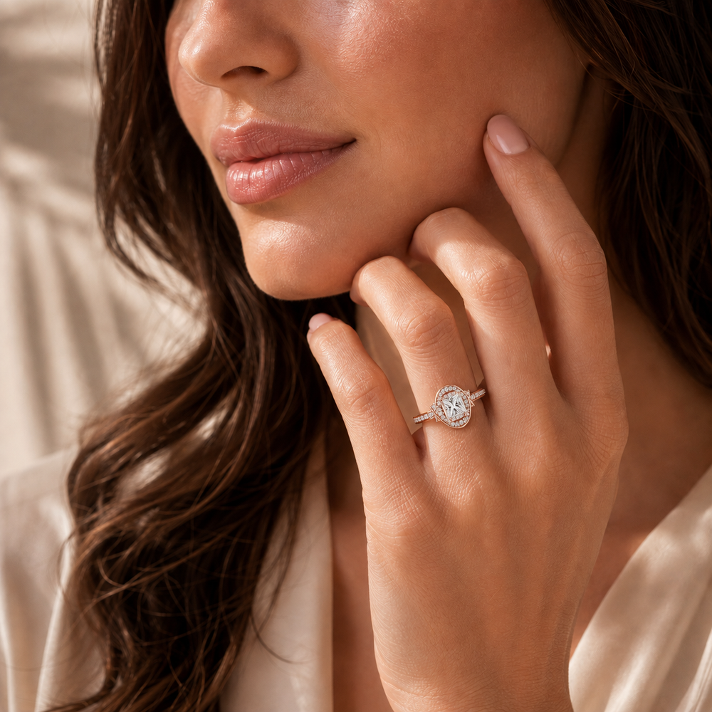 Whisper of Love Ring with Halo Setting