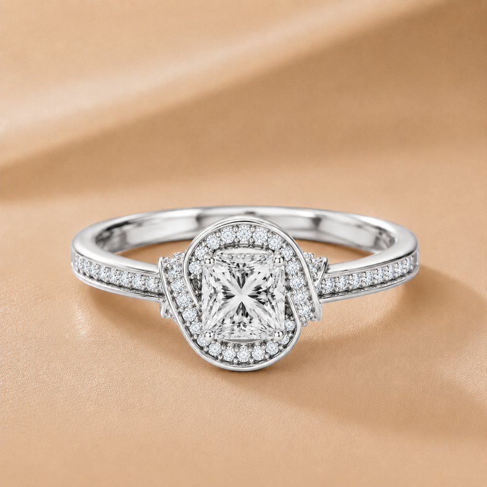 Whisper of Love Ring with Halo Setting