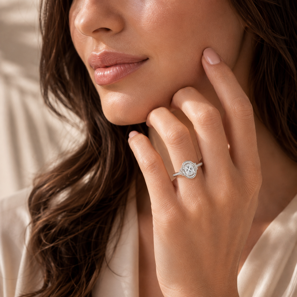 Whisper of Love Ring with Halo Setting