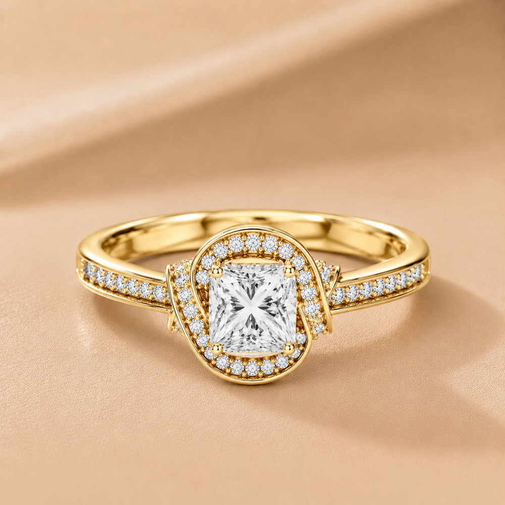 Whisper of Love Ring with Halo Setting
