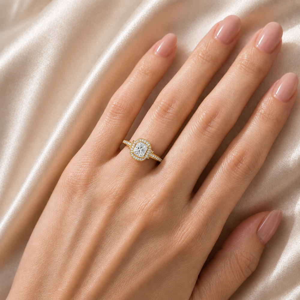 Whisper of Love Ring with Halo Setting