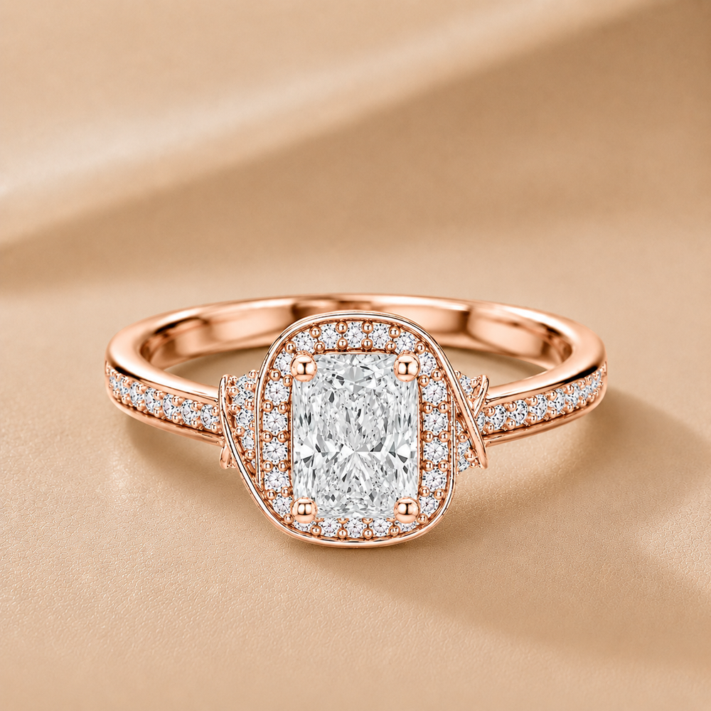 Whisper of Love Ring with Halo Setting
