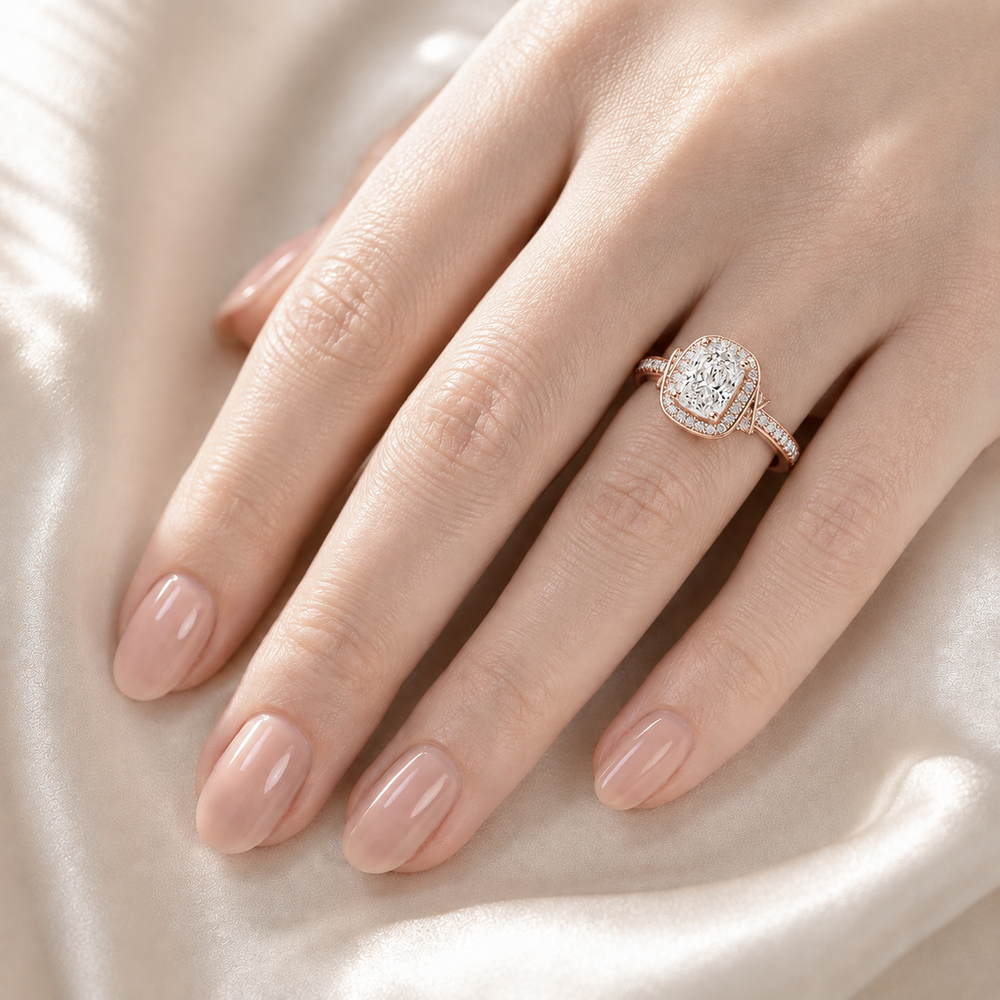 Whisper of Love Ring with Halo Setting