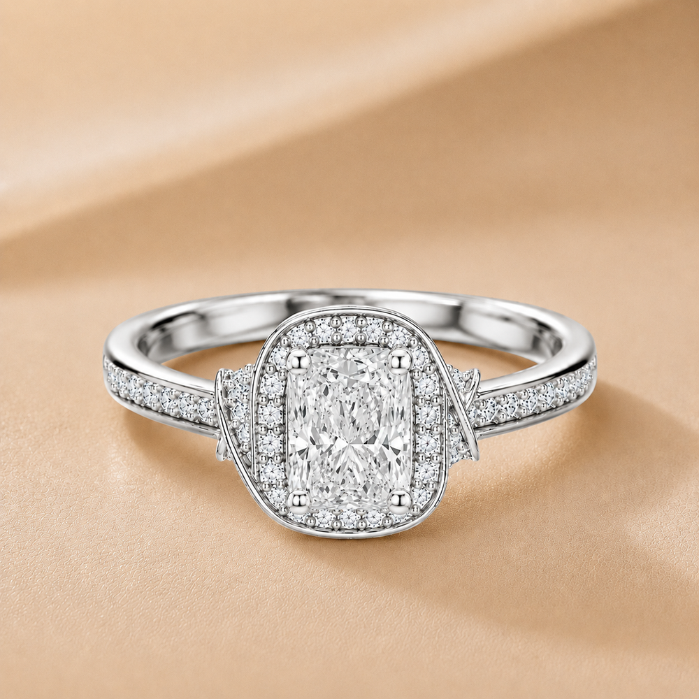 Whisper of Love Ring with Halo Setting