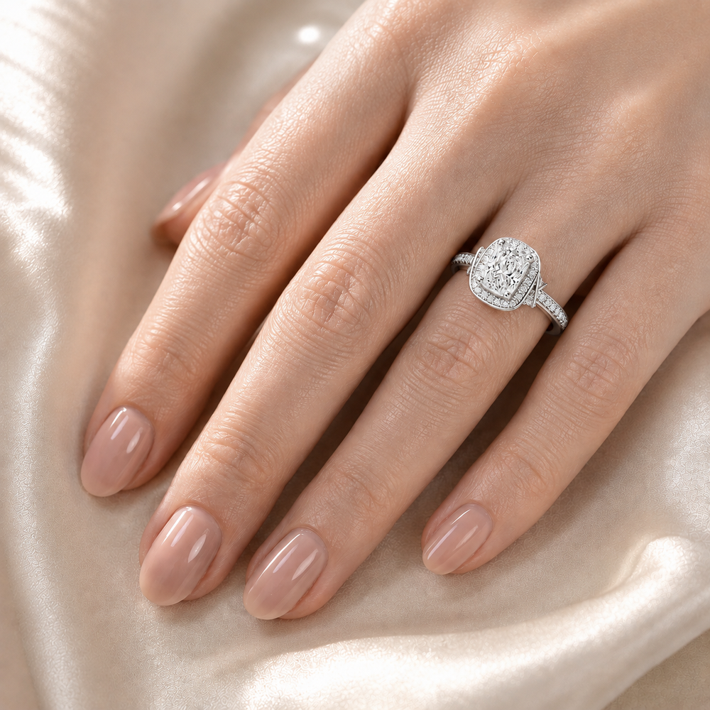 Whisper of Love Ring with Halo Setting