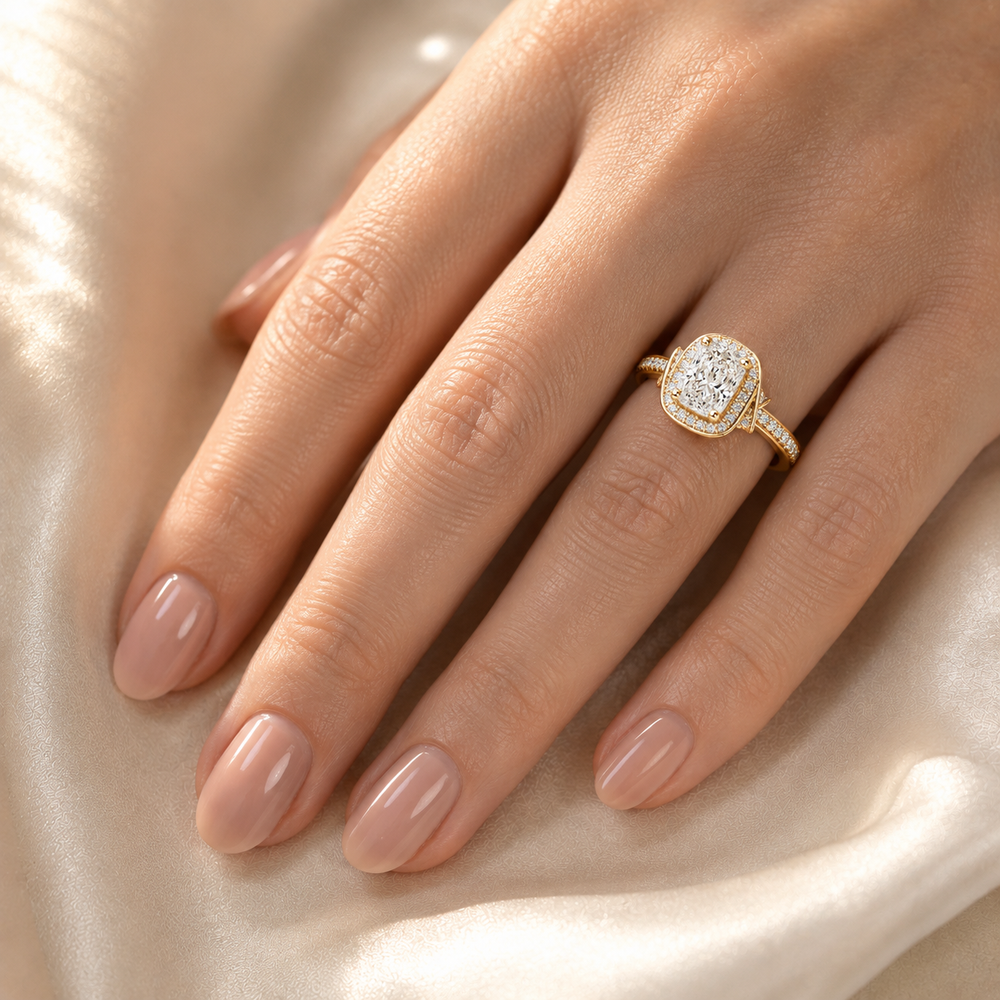 Whisper of Love Ring with Halo Setting