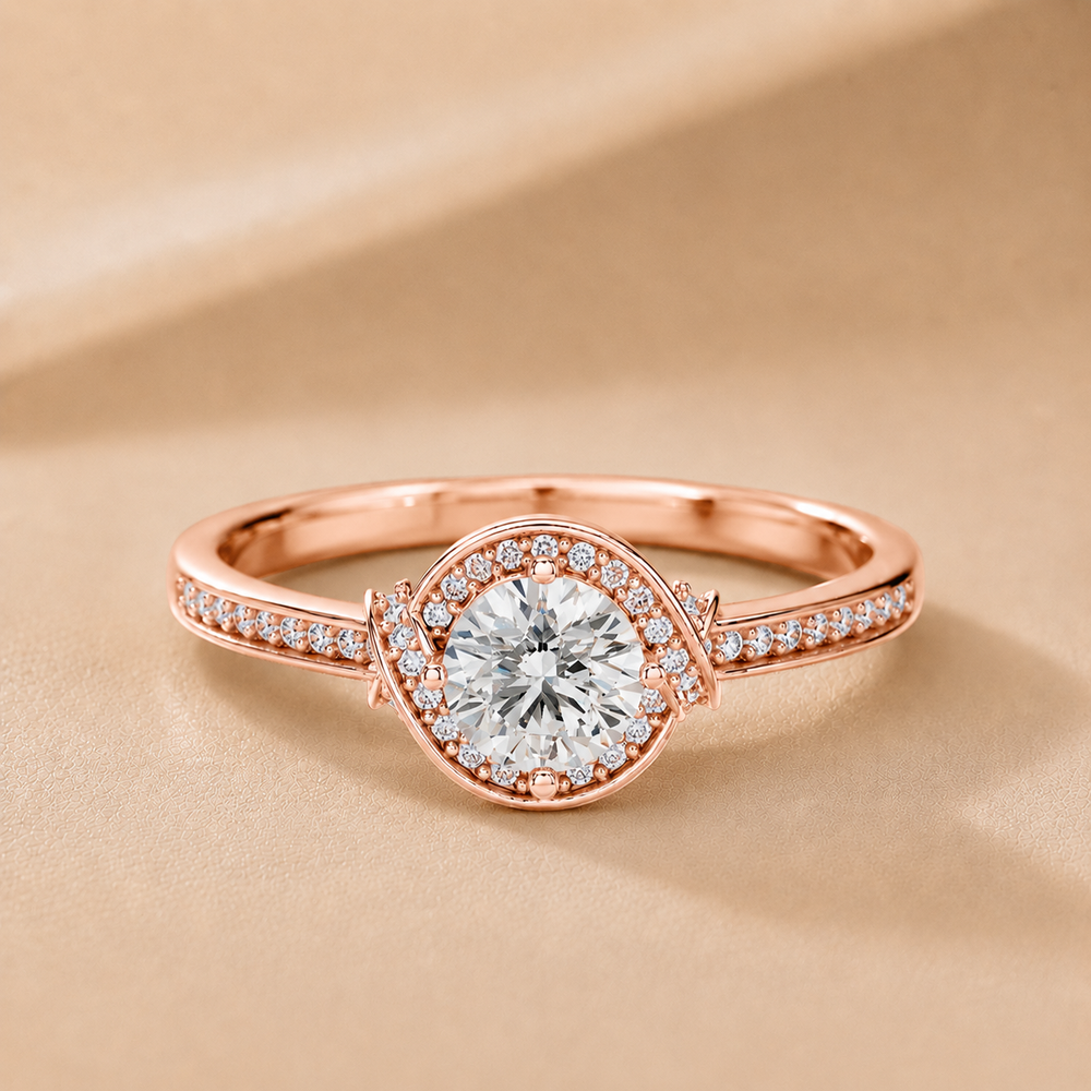 Whisper of Love Ring with Halo Setting