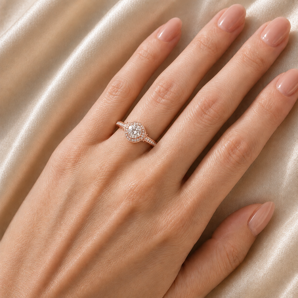Whisper of Love Ring with Halo Setting