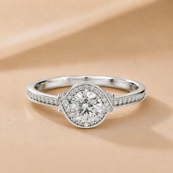 Whisper of Love Ring with Halo Setting