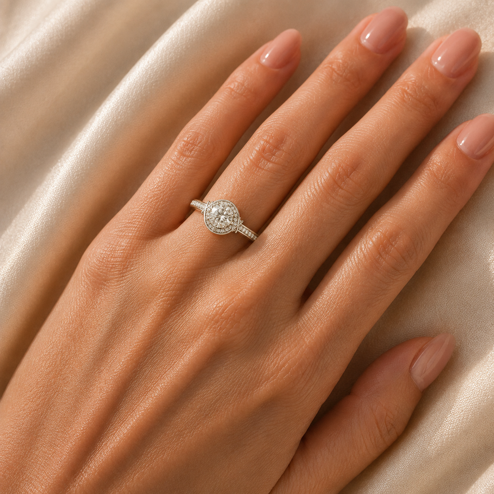 Whisper of Love Ring with Halo Setting
