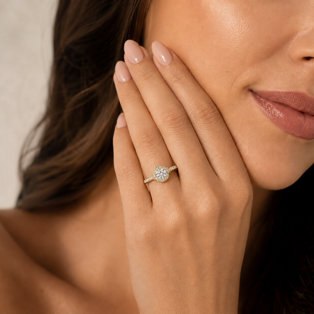 Whisper of Love Ring with Halo Setting
