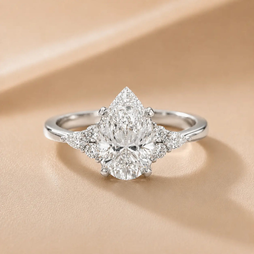 Amelia Three Stone Princess Diamond Engagement Ring