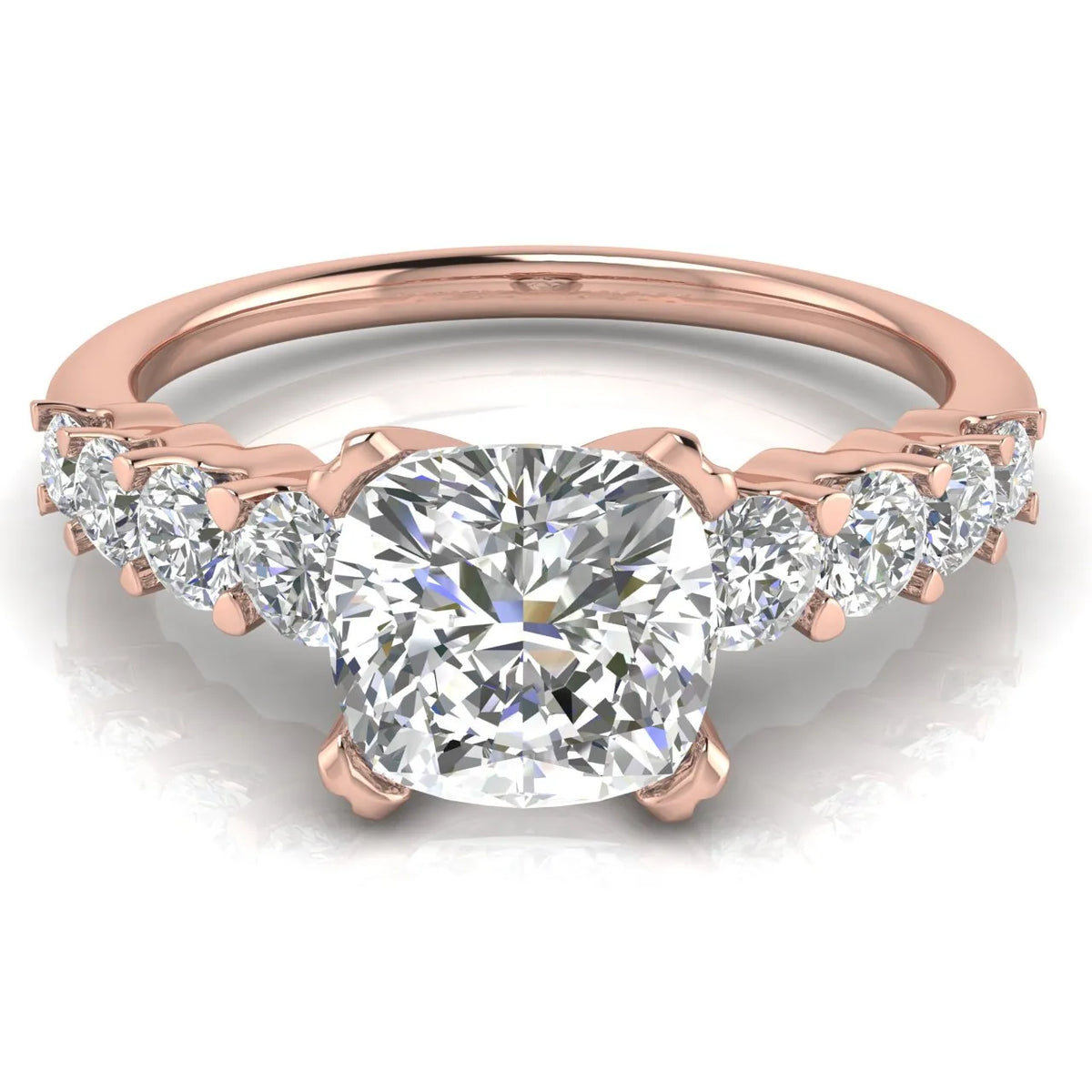 Elegant Solitaire Ring with Accent Stones