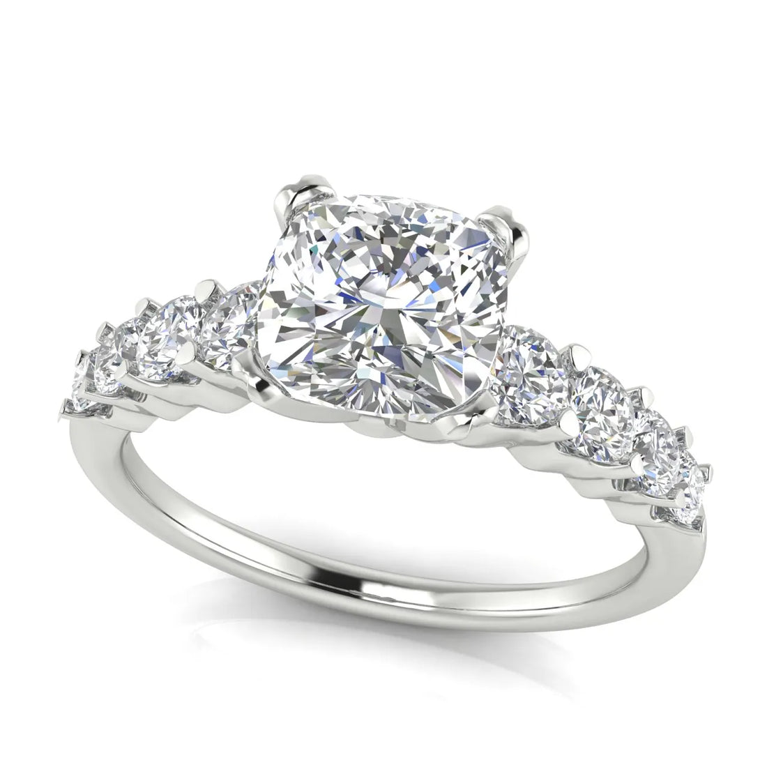 Elegant Solitaire Ring with Graduated Accent Stones