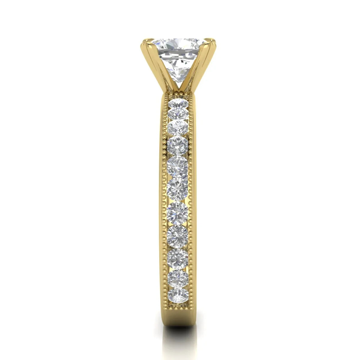 Vintage-Inspired Accent Solitaire Ring