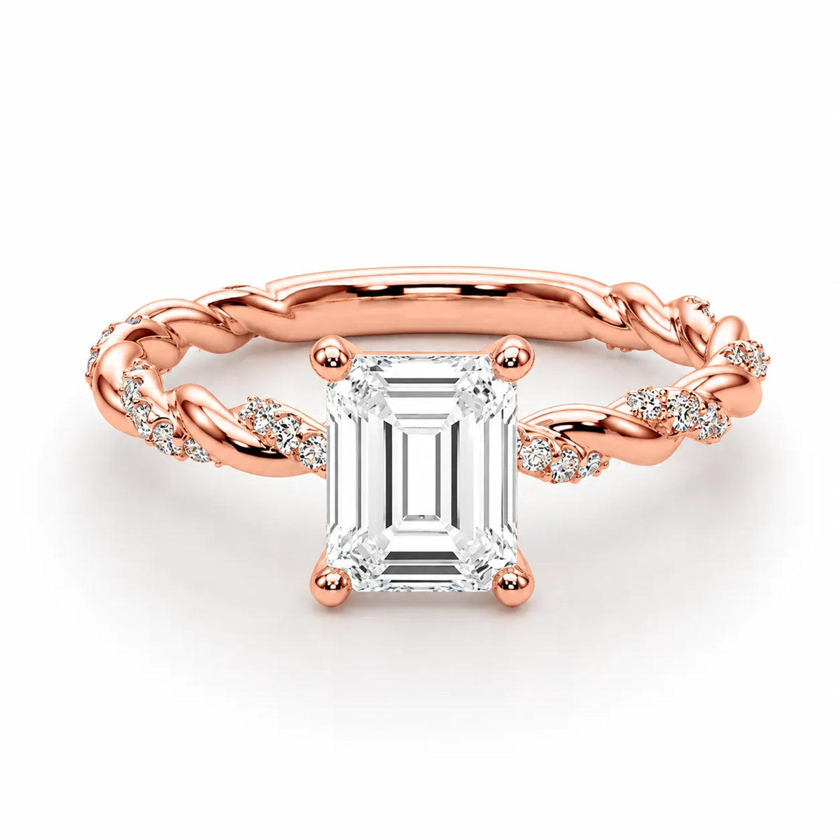 Cushion Cut Twisted Band Engagement Ring