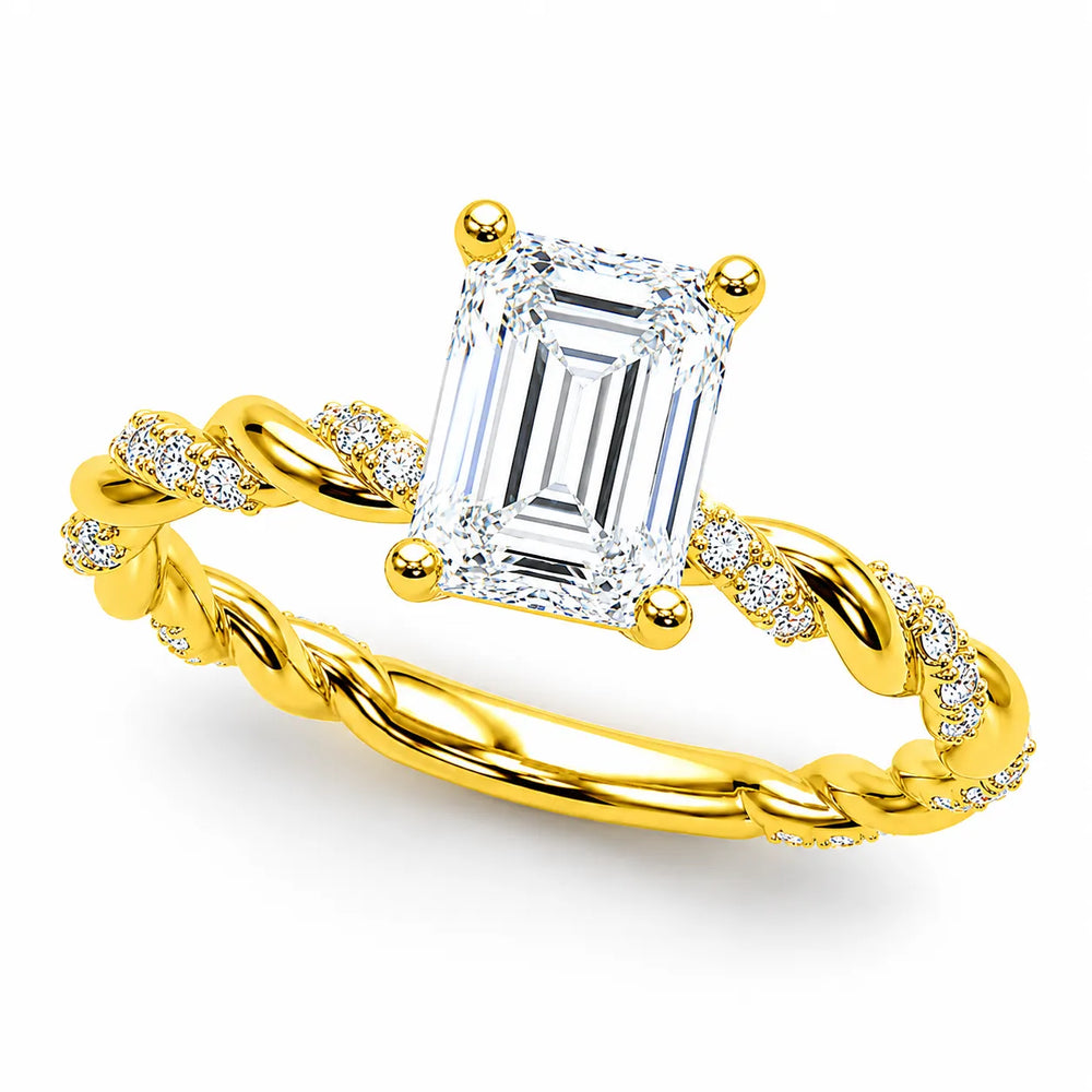Cushion Cut Twisted Engagement Ring