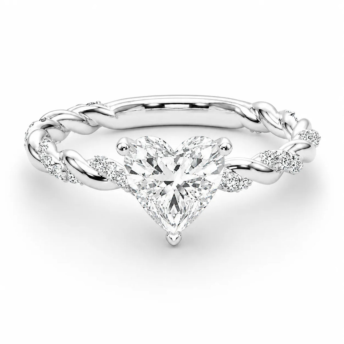 Cushion Cut Twisted Band Engagement Ring