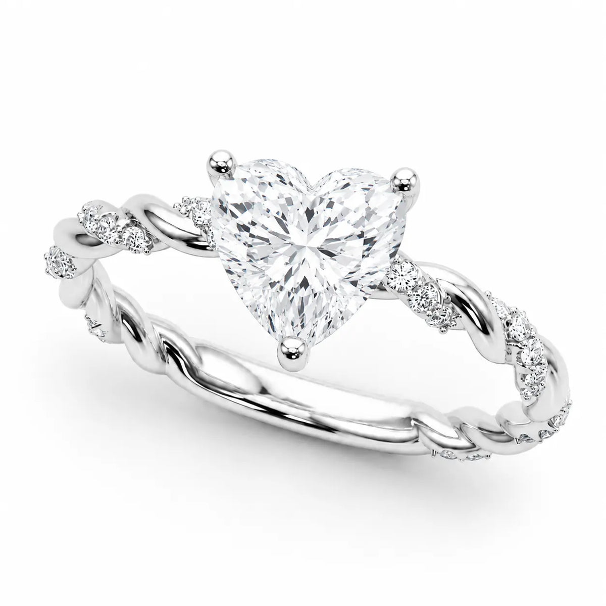 Cushion Cut Twisted Band Engagement Ring