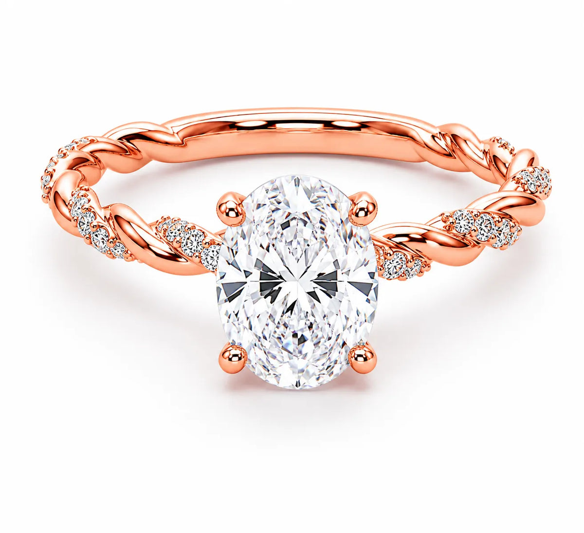 Cushion Cut Twisted Band Engagement Ring