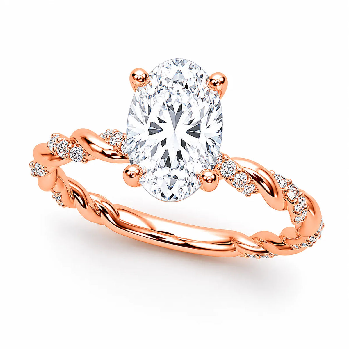 Cushion Cut Twisted Band Engagement Ring