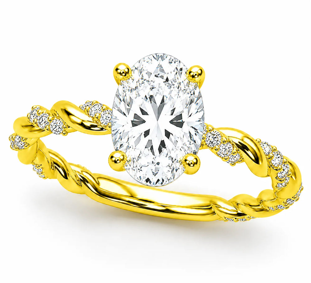 Cushion Cut Twisted Engagement Ring
