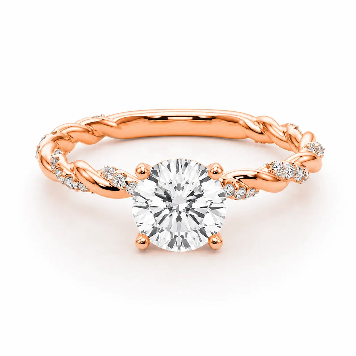 Cushion Cut Twisted Band Engagement Ring