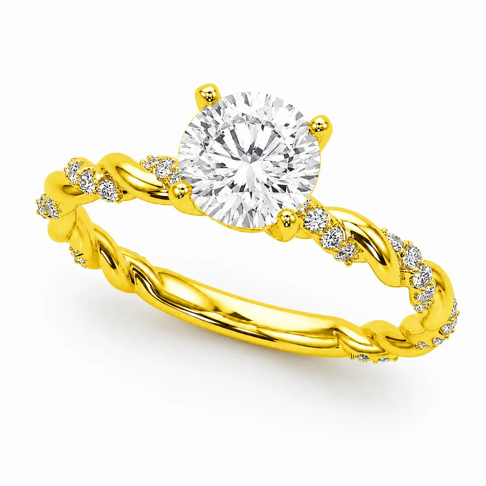 Cushion Cut Twisted Engagement Ring