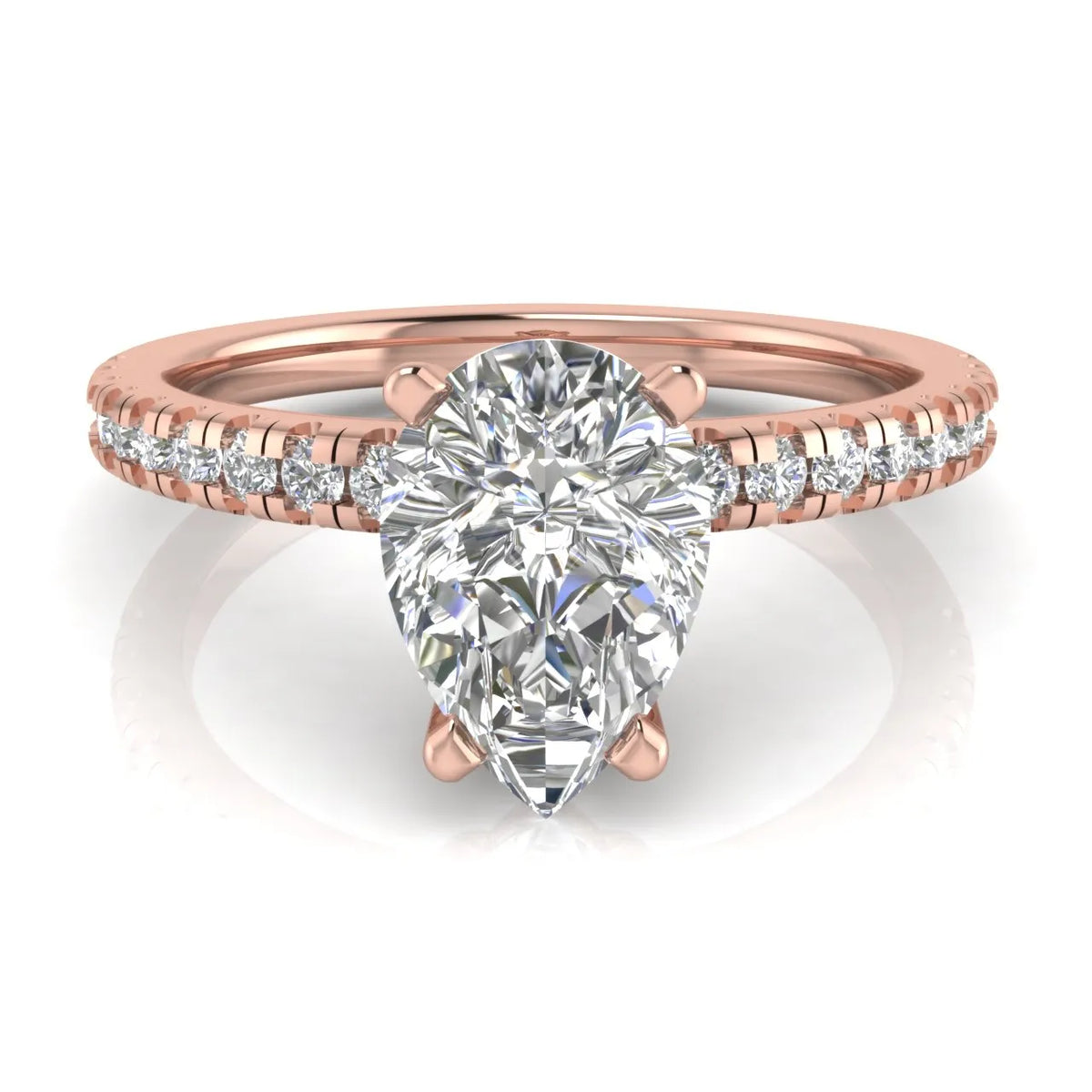 Delicate Pavé Accent Solitaire Ring