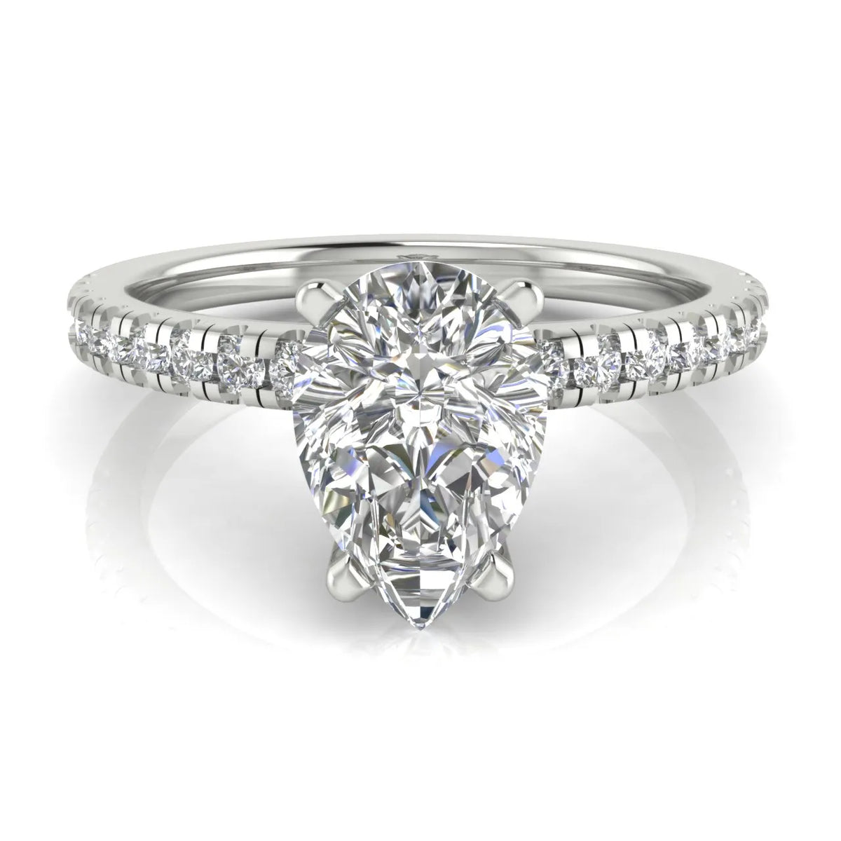 Delicate Pavé Accent Solitaire Ring