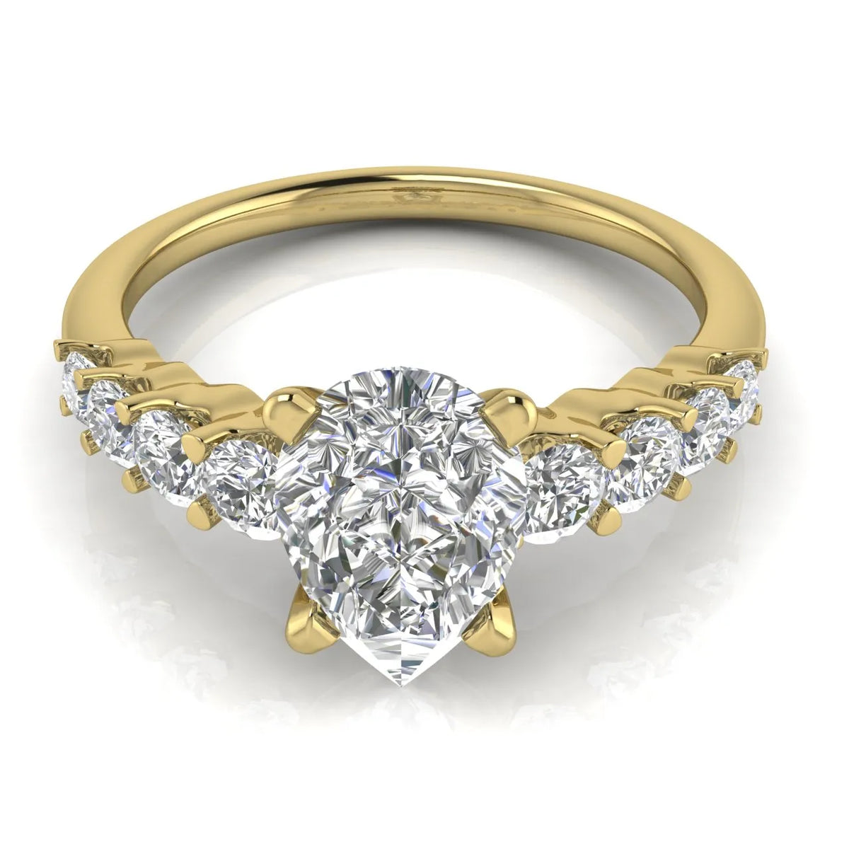 Elegant Solitaire Ring with Accent Stones