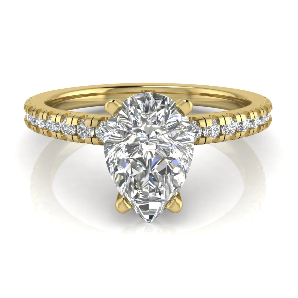 Delicate Pavé Accent Solitaire Ring