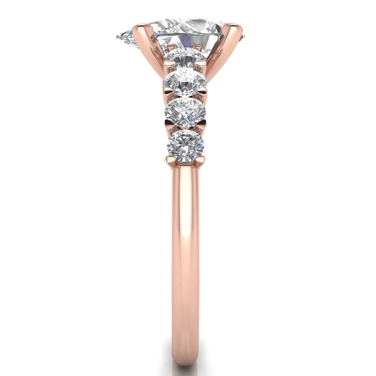 Elegant Solitaire Ring with Accent Stones