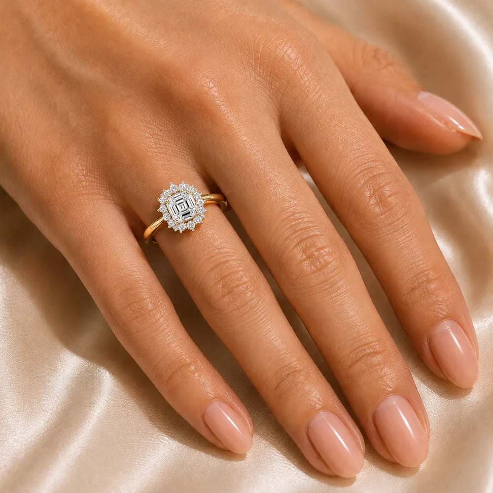 Divine Sparkle  Halo Setting Wedding Ring
