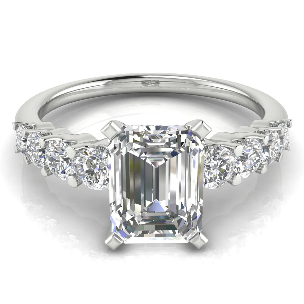 Elegant Solitaire Ring with Accent Stones