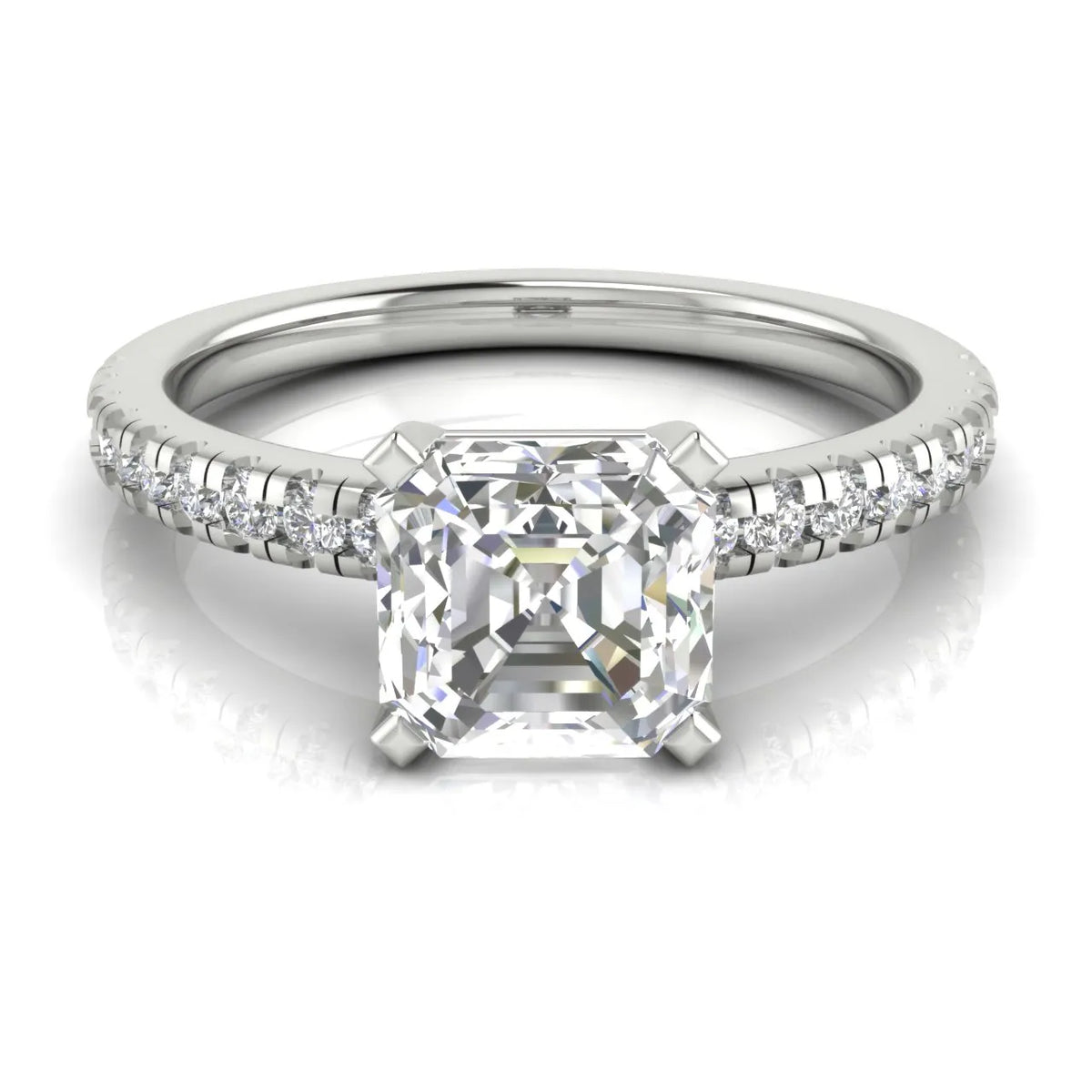 Delicate Pavé Accent Solitaire Ring