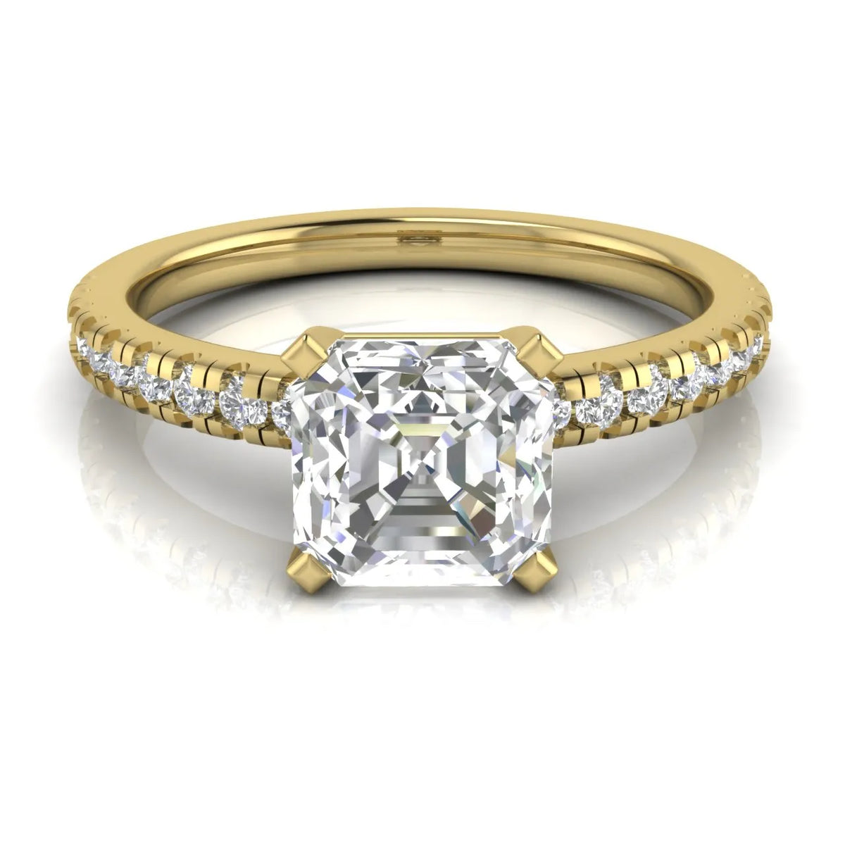 Delicate Pavé Accent Solitaire Ring