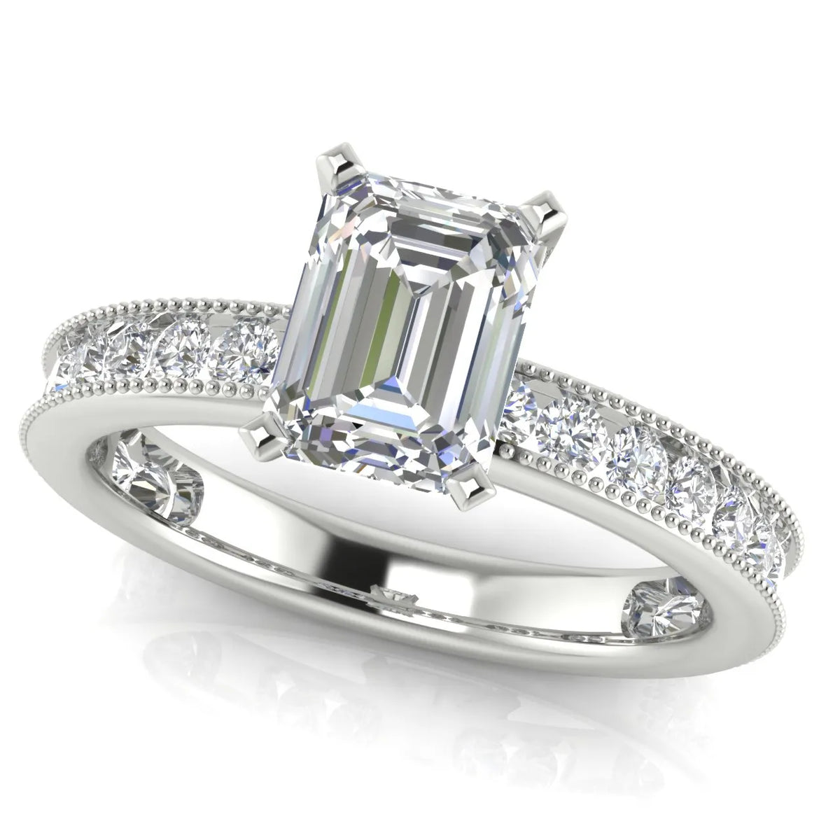 Vintage-Inspired Accent Solitaire Ring