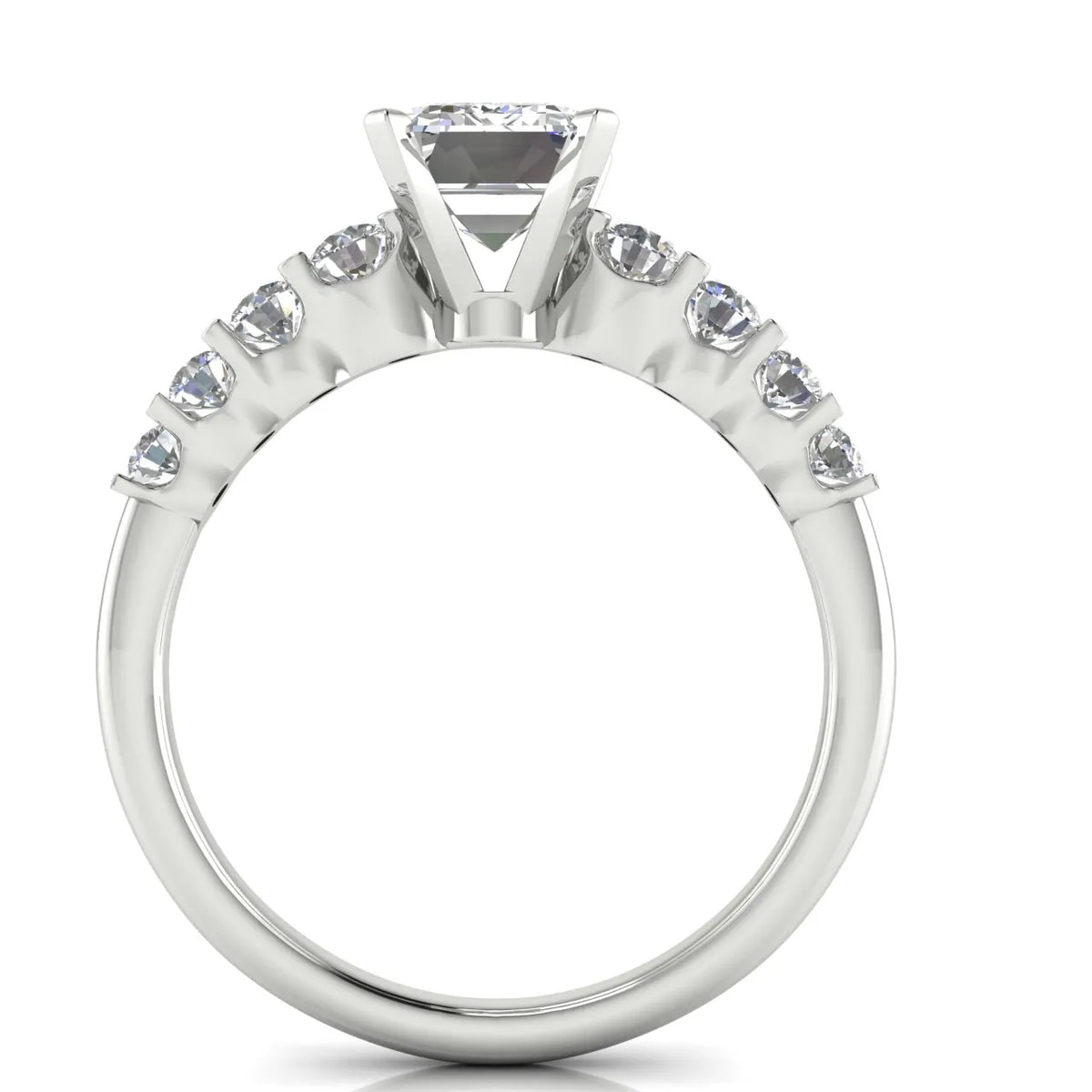 Elegant Solitaire Ring with Accent Stones