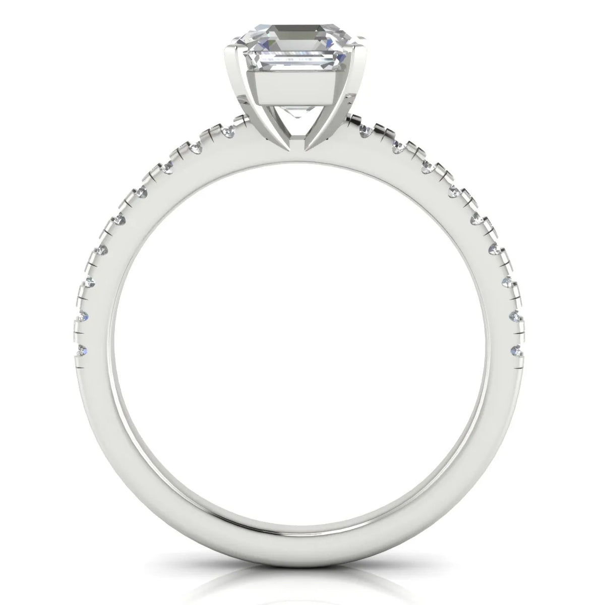 Delicate Pavé Accent Solitaire Ring