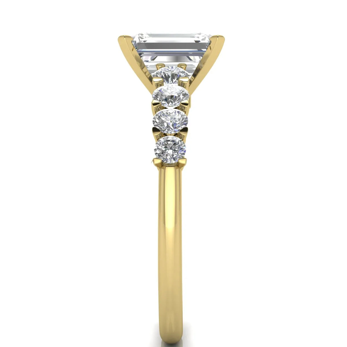 Elegant Solitaire Ring with Graduated Accent Stones